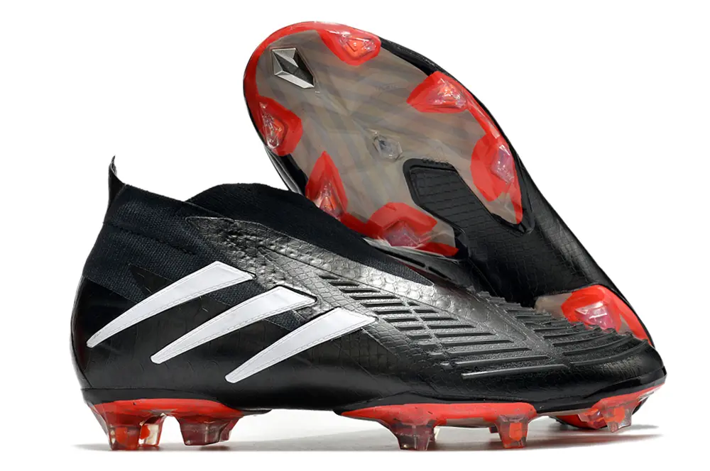 Adidas Predator Edge+ Laceless FG - Black/Fiery Red/White
