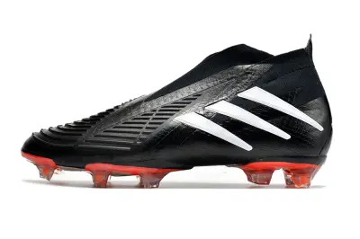 Adidas Predator Edge+ Laceless FG - Black/Fiery Red/White