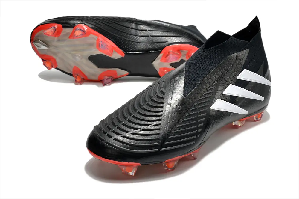 Adidas Predator Edge+ Laceless FG - Black/Fiery Red/White