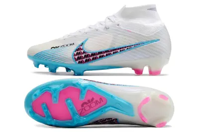 Nike Air Zoom Mercurial Superfly 9 Elite FG - White/Electric Blue/Hot Pink