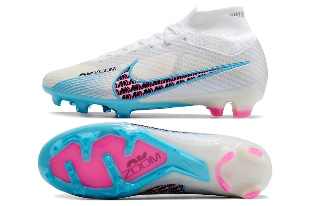 Nike Air Zoom Mercurial Superfly 9 Elite FG - White/Electric Blue/Hot Pink