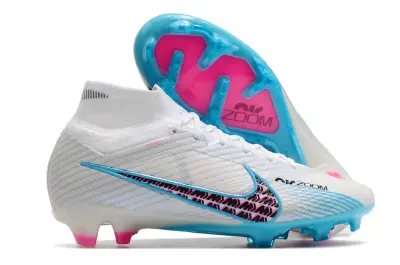 Nike Air Zoom Mercurial Superfly 9 Elite FG - White/Electric Blue/Hot Pink