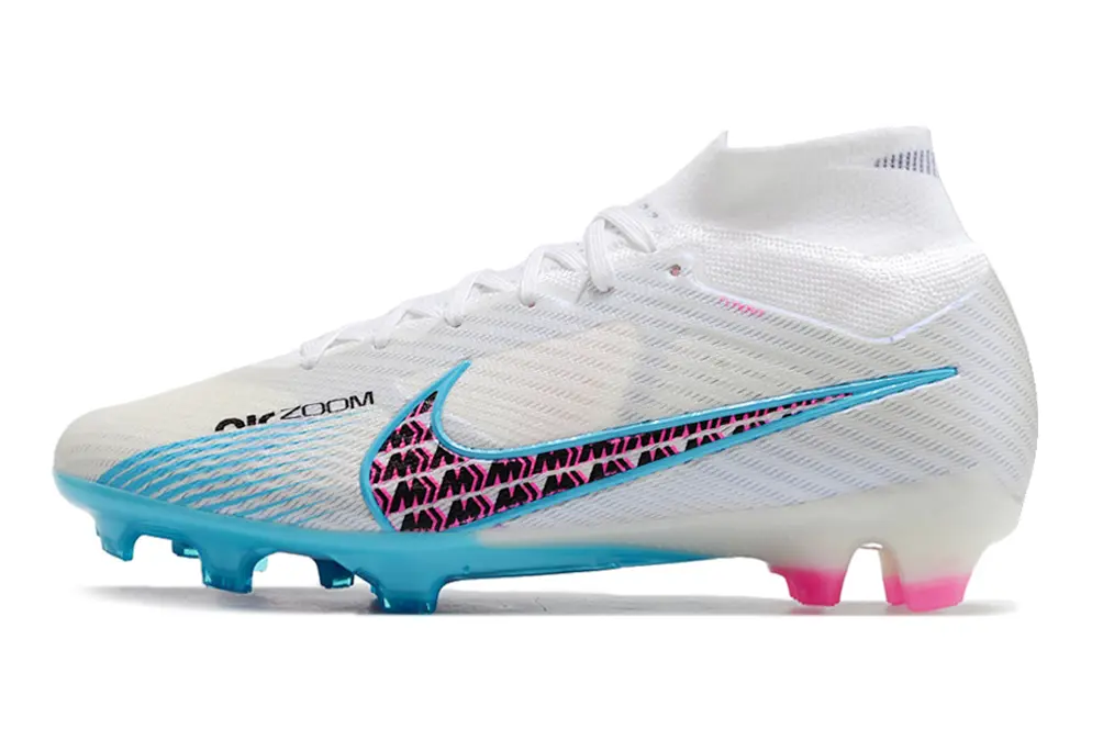 Nike Air Zoom Mercurial Superfly 9 Elite FG - White/Electric Blue/Hot Pink