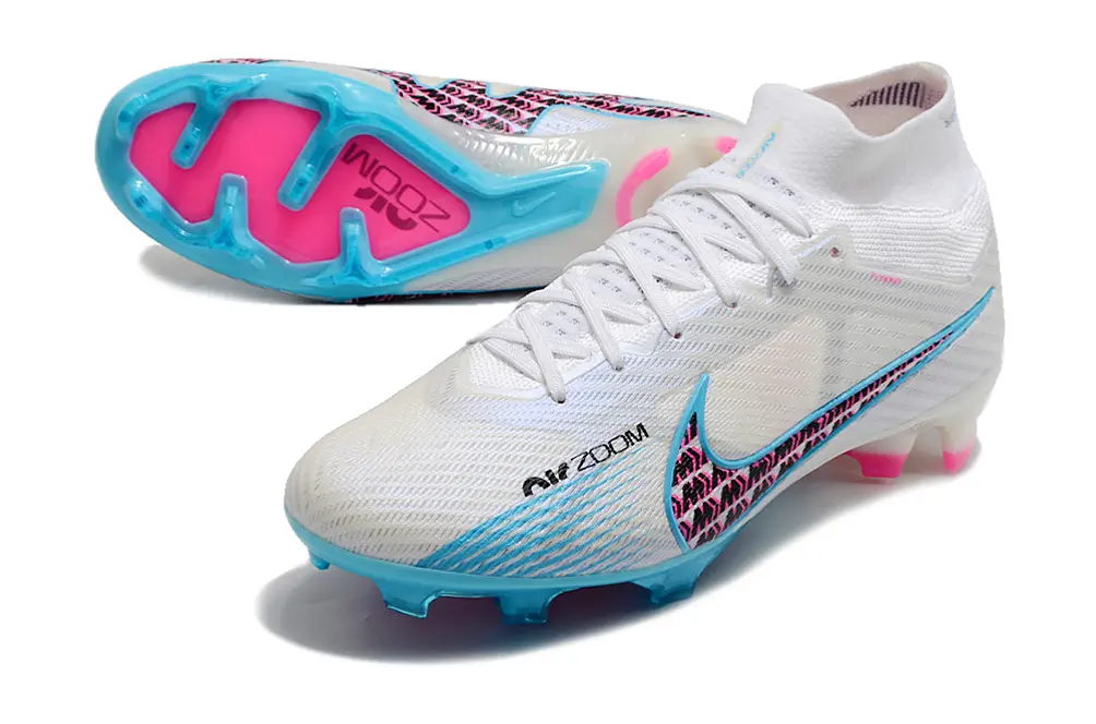 Nike Air Zoom Mercurial Superfly 9 Elite FG - White/Electric Blue/Hot Pink