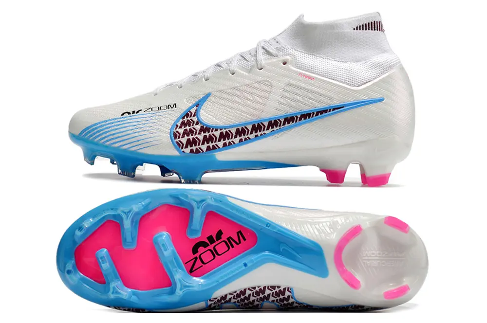 Nike Air Zoom Mercurial Superfly 9 Elite FG - White/Aqua Blue/Fuchsia Pink