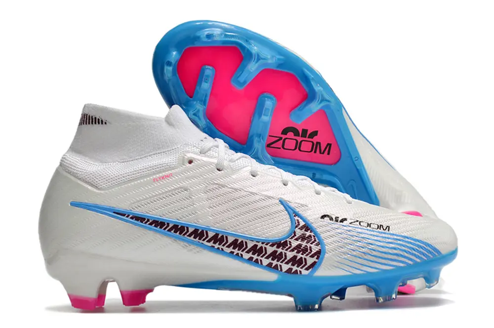 Nike Air Zoom Mercurial Superfly 9 Elite FG - White/Aqua Blue/Fuchsia Pink