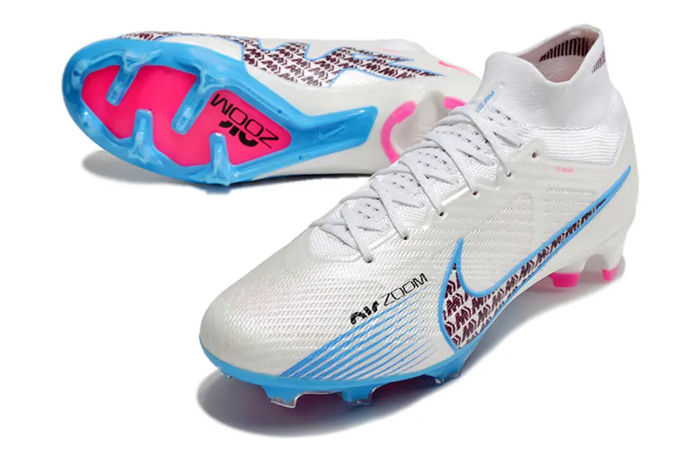 Nike Air Zoom Mercurial Superfly 9 Elite FG - White/Aqua Blue/Fuchsia Pink