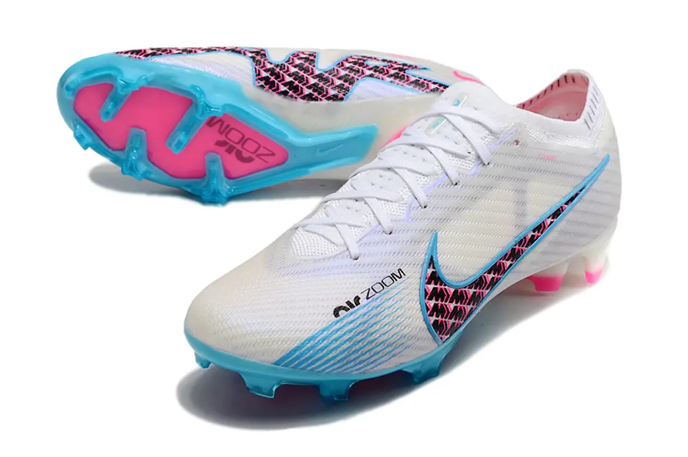 Nike Air Zoom Mercurial Vapor 15 Elite FG - White/Electric Blue/Pink Burst