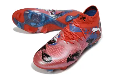 Puma Future 8 Ultimate FG Firm Ground Soccer Cleats - Red/Fiery Red/Royal Blue