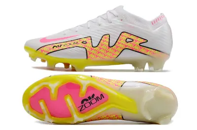 Nike Air Zoom Mercurial Vapor 15 Elite FG - White/Neon Pink/Fluorescent Yellow