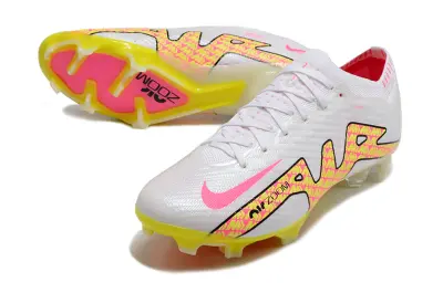 Nike Air Zoom Mercurial Vapor 15 Elite FG - White/Neon Pink/Fluorescent Yellow
