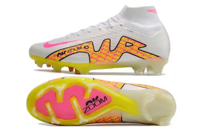 Nike Air Zoom Mercurial Superfly 9 Elite FG - White/Neon Pink/High Visibility Yellow