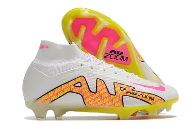 Nike Air Zoom Mercurial Superfly 9 Elite FG - White/Neon Pink/High Visibility Yellow