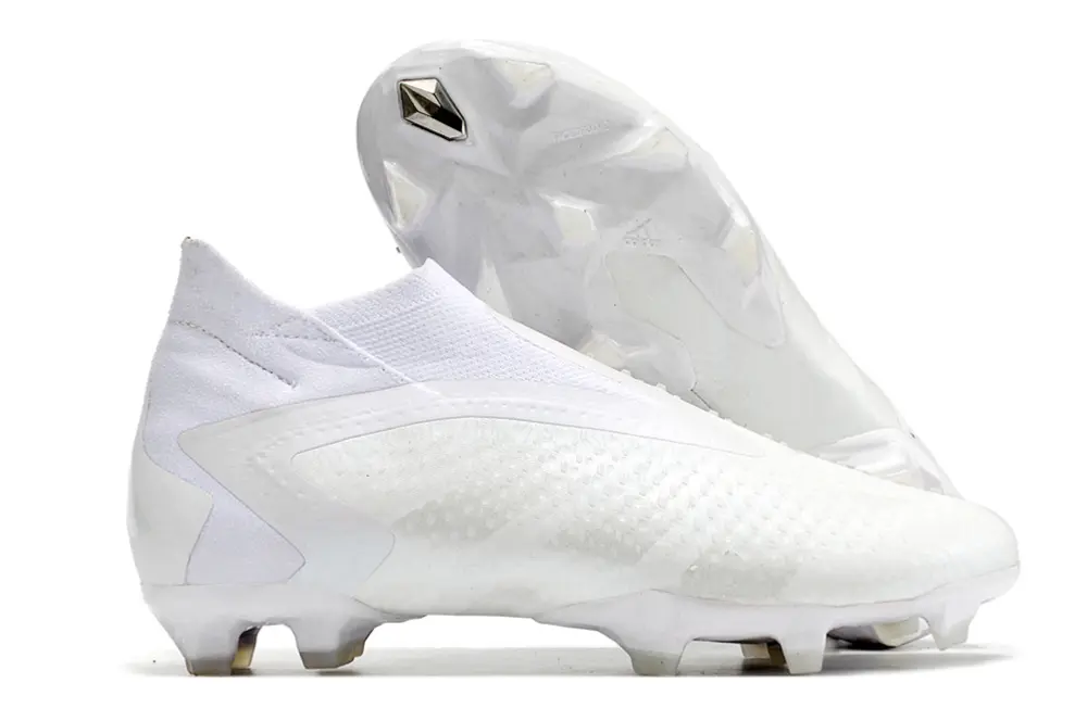 Adidas Predator Accuracy+ Laceless FG - White/Crystal White/Soft Silver