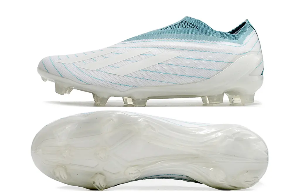 Adidas X Speedportal+ Laceless FG - White/Sky Blue/Crystal Clear
