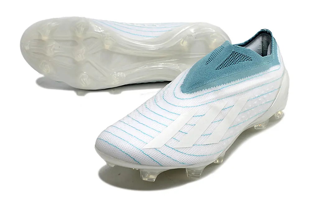 Adidas X Speedportal+ Laceless FG - White/Sky Blue/Crystal Clear