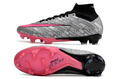 Nike Air Zoom Mercurial Superfly 9 Elite FG - Gray/Vibrant Pink/Black