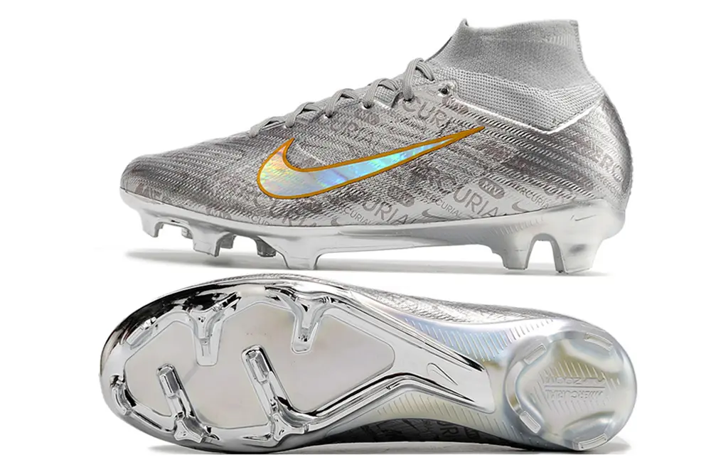 Nike Air Zoom Mercurial Superfly 9 Elite FG - Silver/Metallic Silver/Iridescent Orange