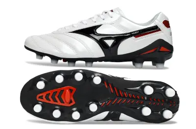 Mizuno Morelia 2 FG Firm Ground Soccer Cleats - White/Black/Red
