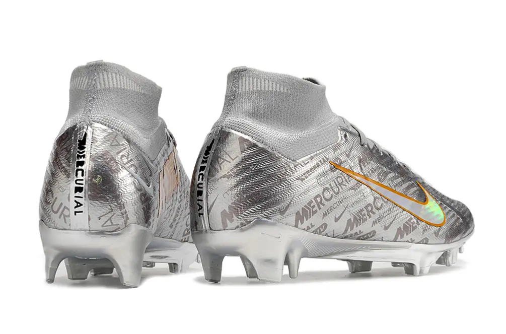 Nike Air Zoom Mercurial Superfly 9 Elite FG - Silver/Metallic Silver/Iridescent Orange
