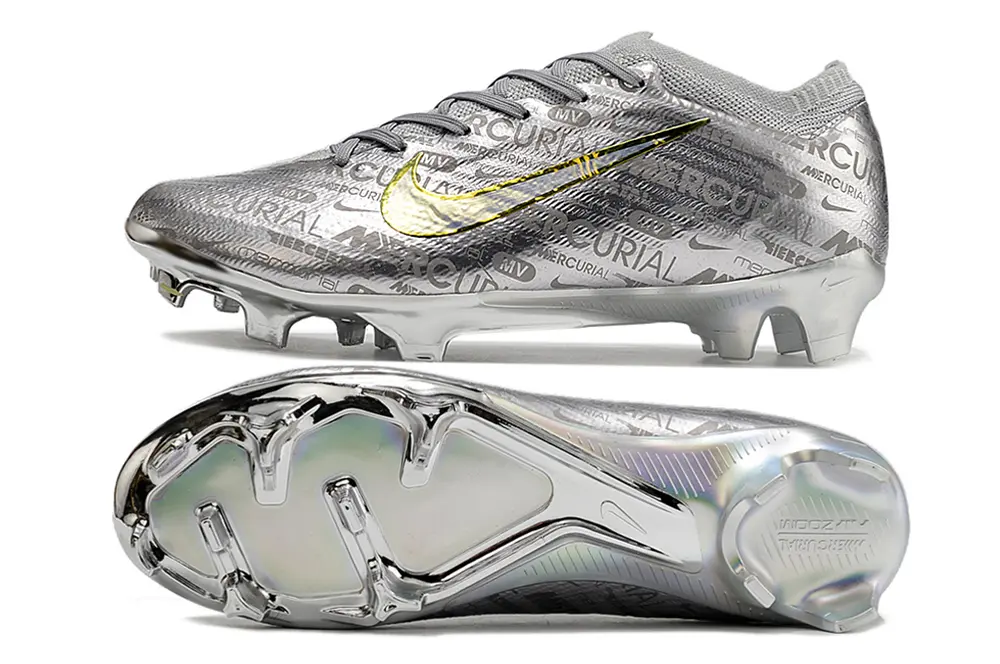 Nike Air Zoom Mercurial Vapor 15 Elite FG - Silver/Metallic Silver/Glossy Gold