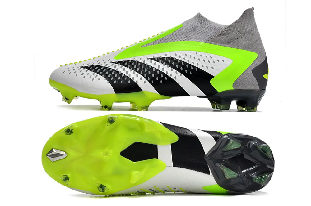 Adidas Predator Accuracy+ Laceless FG - White/Lime Green/Black