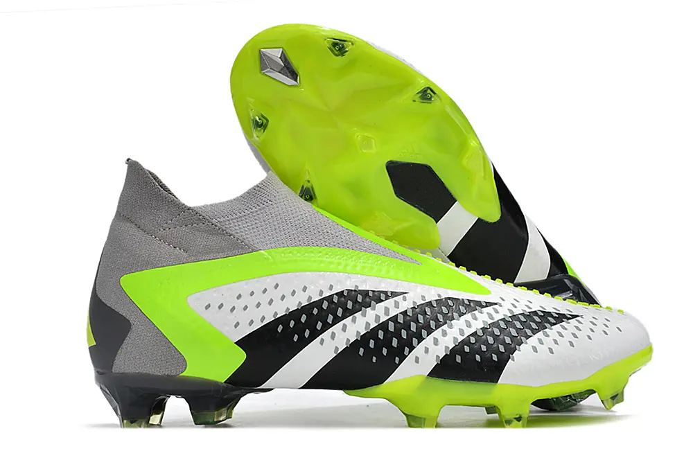 Adidas Predator Accuracy+ Laceless FG - White/Lime Green/Black