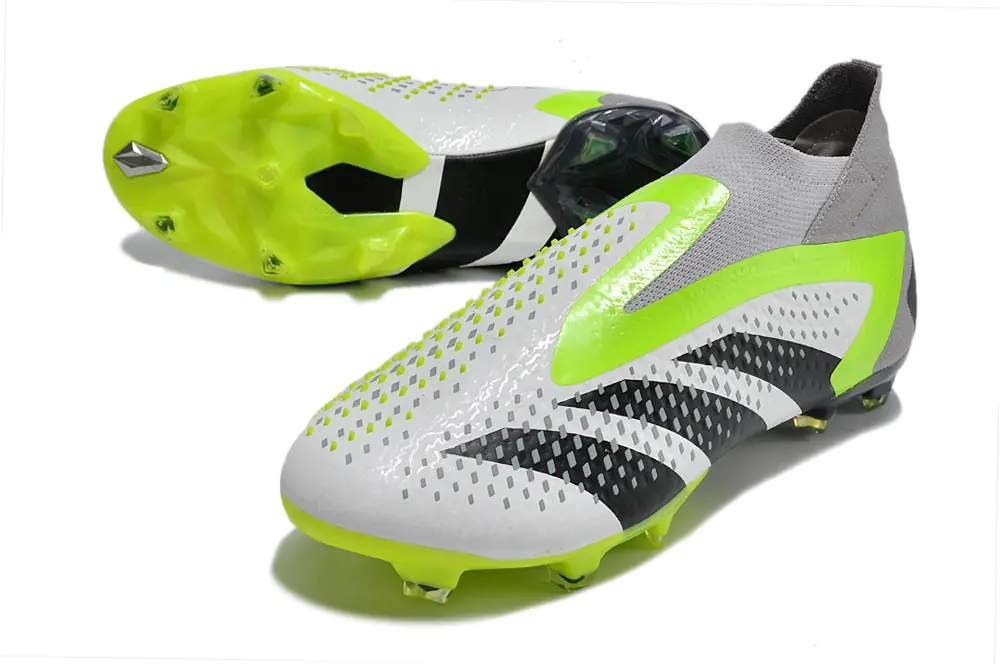 Adidas Predator Accuracy+ Laceless FG - White/Lime Green/Black