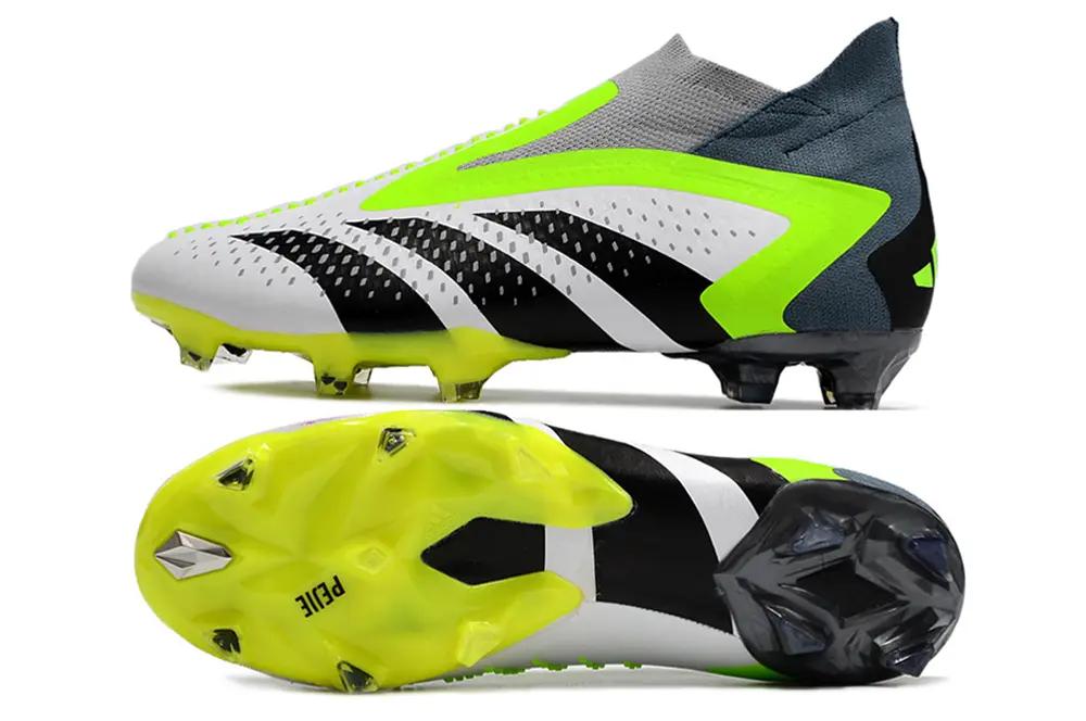Adidas Predator Accuracy+ Laceless FG - White/Lime Green/Black