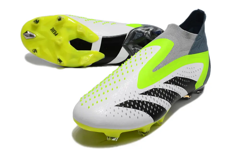 Adidas Predator Accuracy+ Laceless FG - White/Lime Green/Black