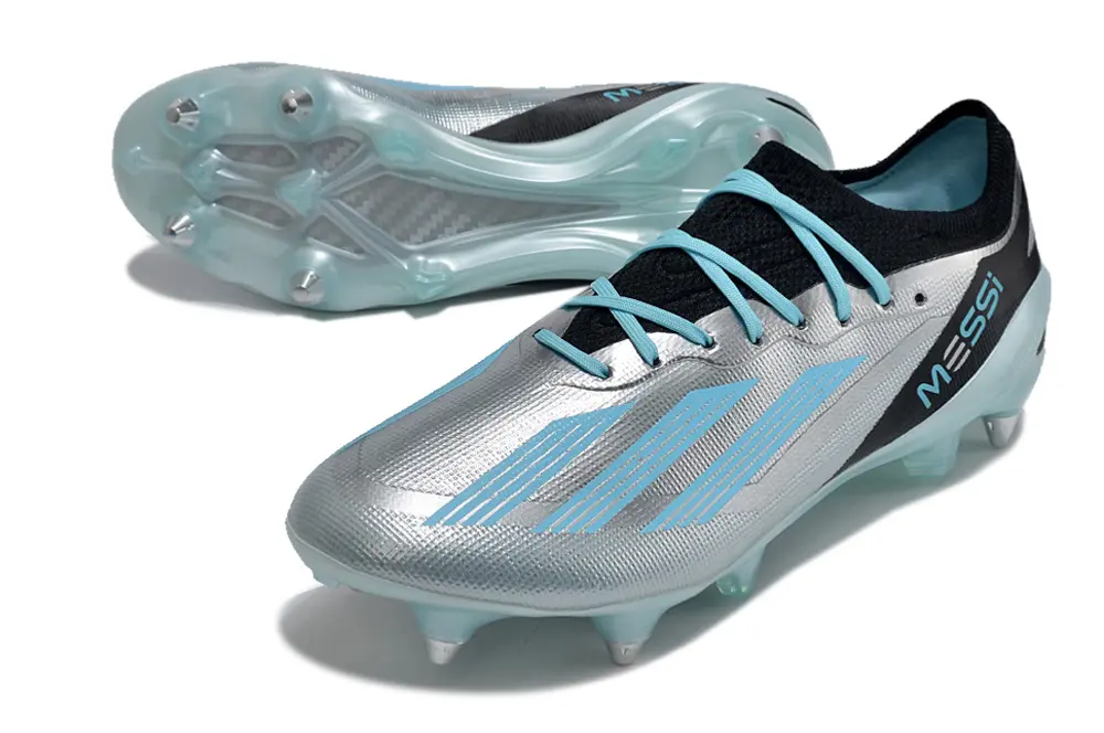 Messi x Adidas X Speedportal.1 SG - Silver/Sky Blue/Black