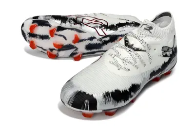 Puma Future 8 Ultimate FG Firm Ground Soccer Cleats - White/Crimson Red/Black