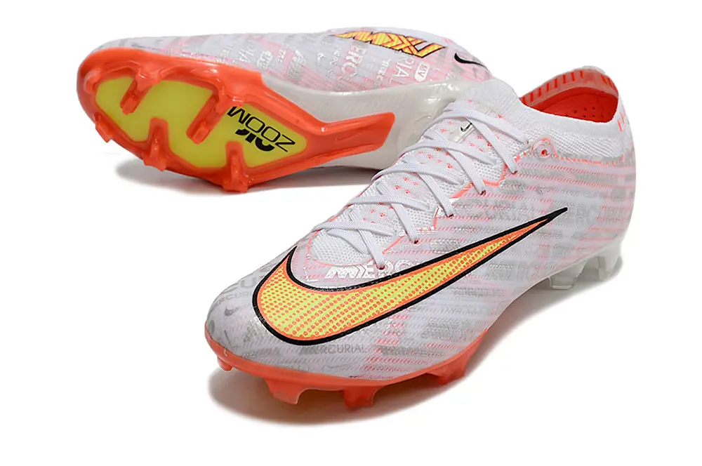 Nike Air Zoom Mercurial Vapor 15 Elite FG - White/Electric Orange/Neon Yellow