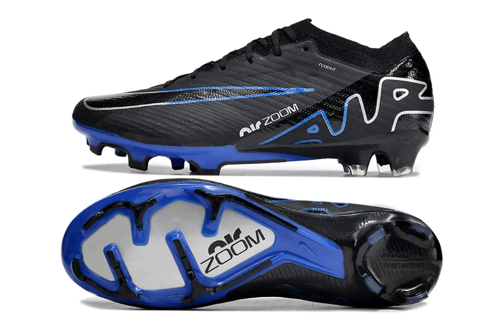 Nike Air Zoom Mercurial Vapor 15 Elite FG - Black/Electric Blue/Charcoal Gray