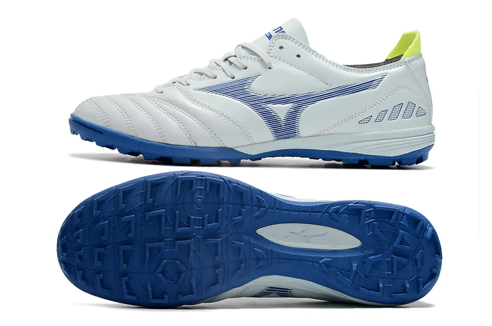 Mizuno Morelia Wave Cup Classic TF - White/Blue Wave/Neon Accent