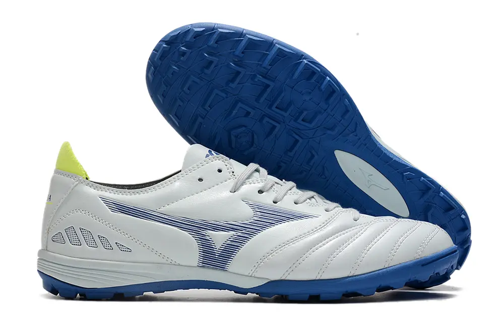 Mizuno Morelia Wave Cup Classic TF - White/Blue Wave/Neon Accent