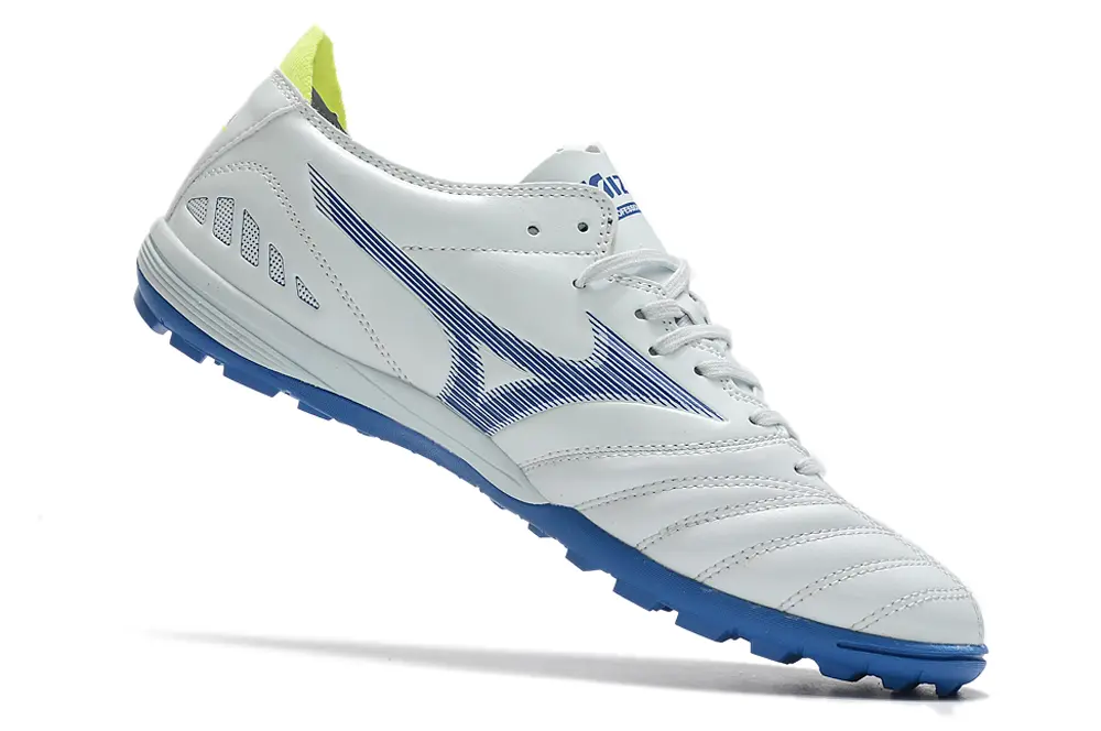 Mizuno Morelia Wave Cup Classic TF - White/Blue Wave/Neon Accent