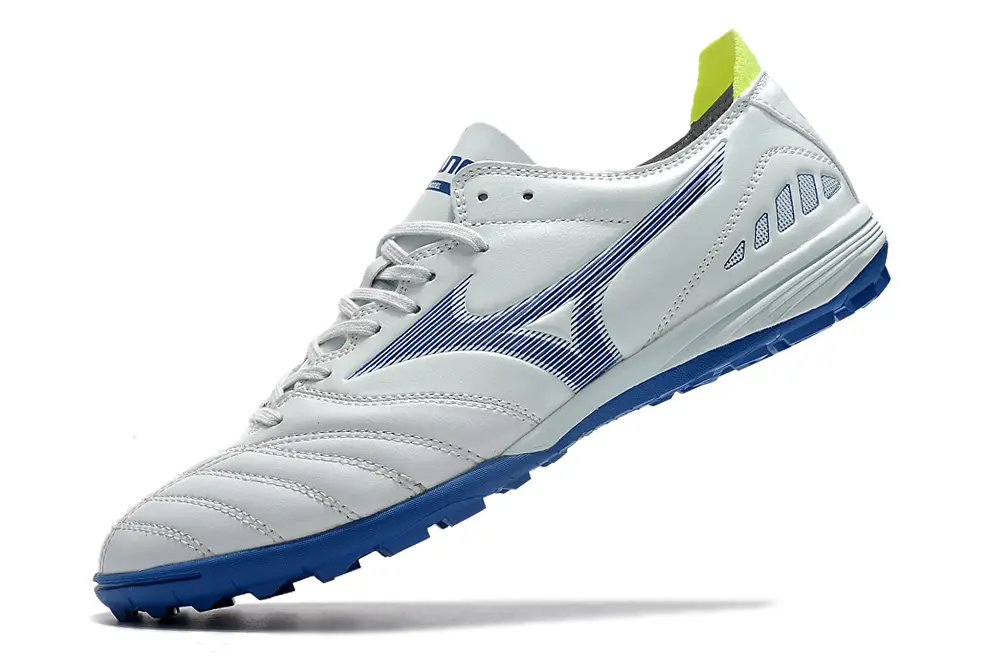 Mizuno Morelia Wave Cup Classic TF - White/Blue Wave/Neon Accent