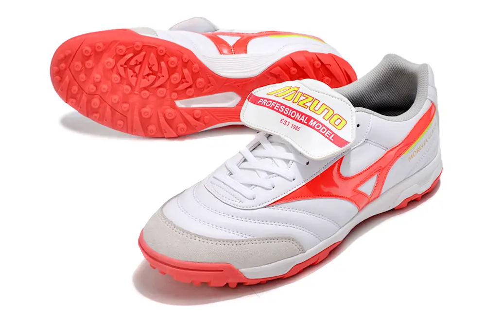 Mizuno Morelia Classic TF - White/Coral Red/Light Grey