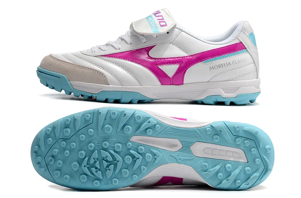 Mizuno Morelia Classic TF - White/Vibrant Pink/Light Blue