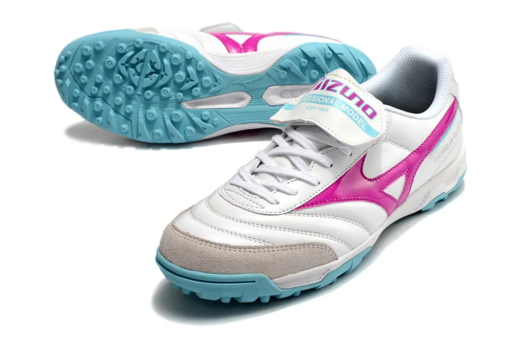 Mizuno Morelia Classic TF - White/Vibrant Pink/Light Blue