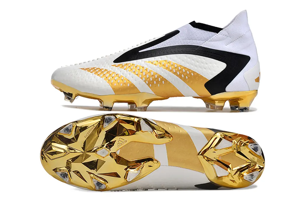 Adidas Predator Accuracy+ Laceless FG - White/Metallic Gold/Black
