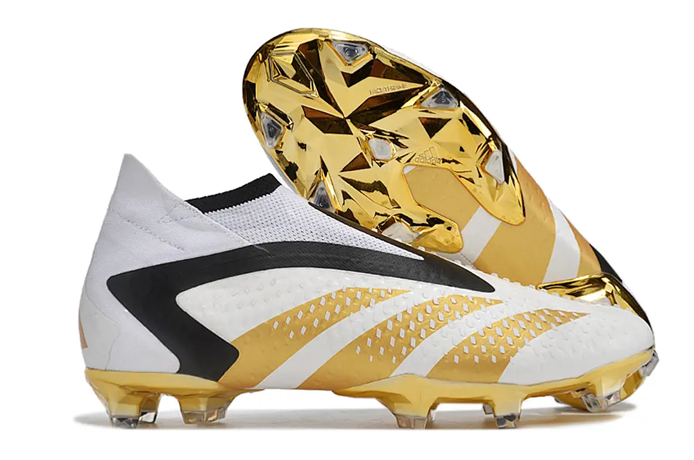 Adidas Predator Accuracy+ Laceless FG - White/Metallic Gold/Black