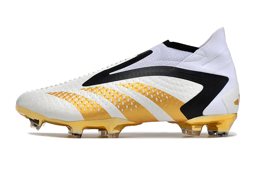 Adidas Predator Accuracy+ Laceless FG - White/Metallic Gold/Black