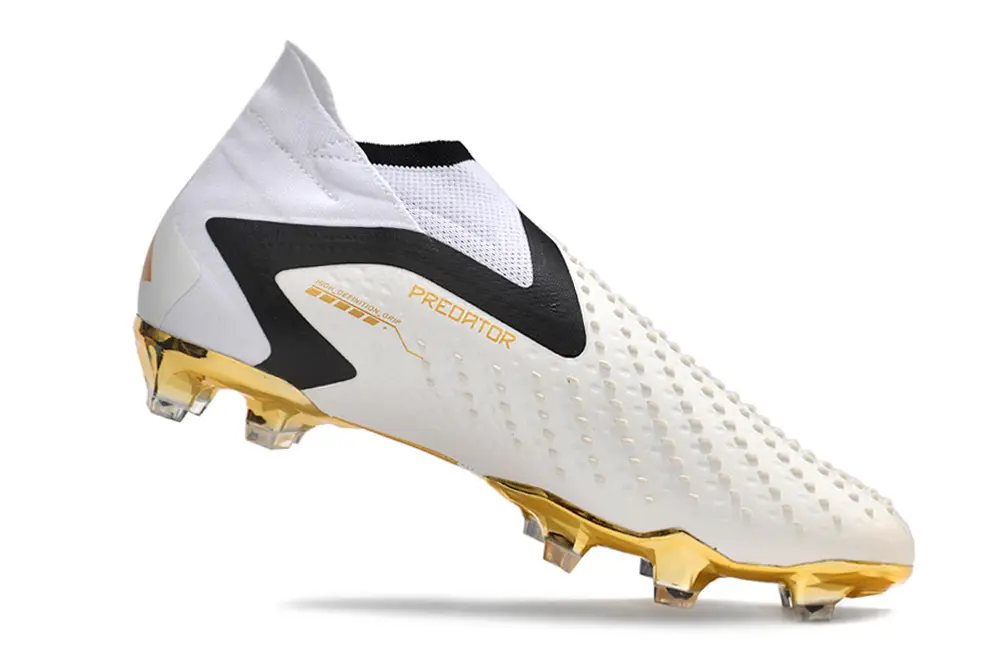 Adidas Predator Accuracy+ Laceless FG - White/Metallic Gold/Black