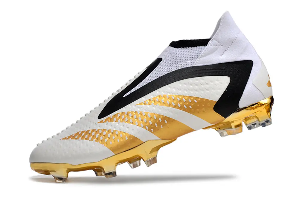 Adidas Predator Accuracy+ Laceless FG - White/Metallic Gold/Black