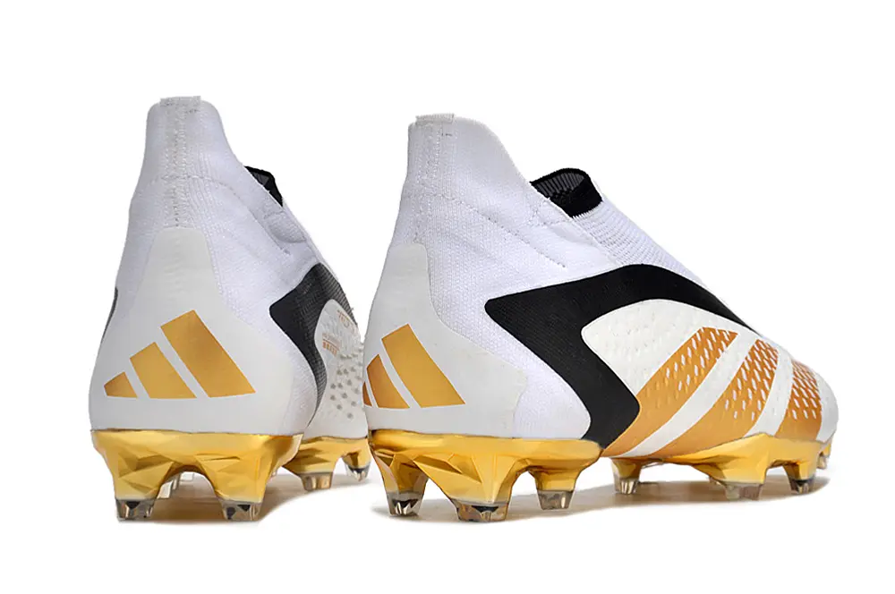 Adidas Predator Accuracy+ Laceless FG - White/Metallic Gold/Black
