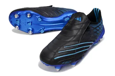 Adidas F50 Spider Elite SG Soft Ground Soccer Cleats - Black/Electric Blue/Deep Sky Blue