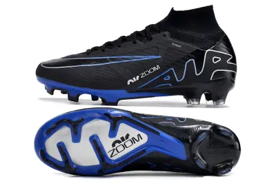 Nike Air Zoom Mercurial Superfly 9 Elite FG - Black/Electric Blue/Metallic Silver