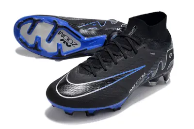 Nike Air Zoom Mercurial Superfly 9 Elite FG - Black/Electric Blue/Metallic Silver